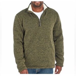 Orvis Men's Green Quarter-Zip Sherpa Fleece Pullover - Size: L